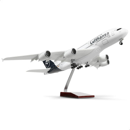 A380 Qatar 1/160 Large Scale Airplane Model - 18 inches Airbus A380 Die-cast Airplane with Stand for Aviation Enthusiasts Gifts or Decorations