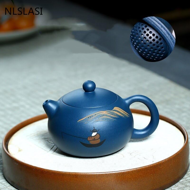 Zisha pot handmade Xishi teapot hand painted teapot tea set 200ml