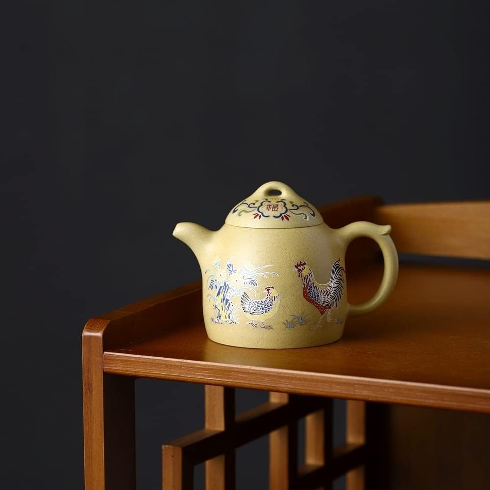 SILINE Collectible Zisha Teapot 10 Oz with Certificate,Master Handmade Yixing Clay Tea Pot for Brew Kung Fu Tea Maker (Puyuan,Purple Clay)