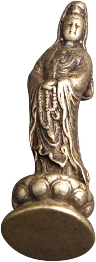 NOLITOY Bronze Buddha Statue Ornament Buddhist Craft Statue Feng Shui Statue Chinese Buddha Meditating Buddha Statue Meditating Seated Buddha Statue Miniature Monk Guan Yu Brass Goddess