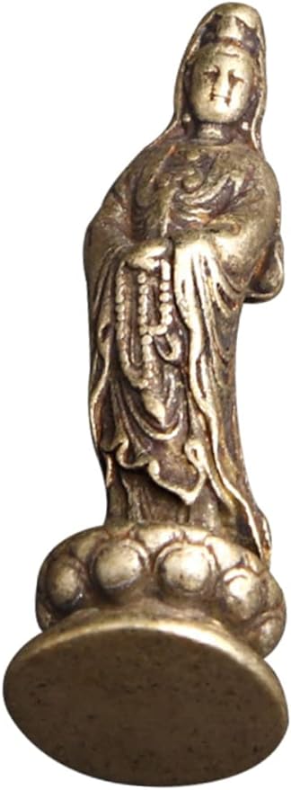 NOLITOY Bronze Buddha Statue Ornament Buddhist Craft Statue Feng Shui Statue Chinese Buddha Meditating Buddha Statue Meditating Seated Buddha Statue Miniature Monk Guan Yu Brass Goddess