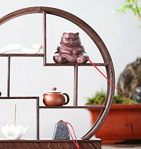 EatingBiting Chinese Zisha Tea Pet Water Tea Tray Pet Accessories Handmade Purple Clay Tea Pet for Kungfu Tea Tray Lucky Lazy Cat Tea Pet for Home Tea Tray Decor