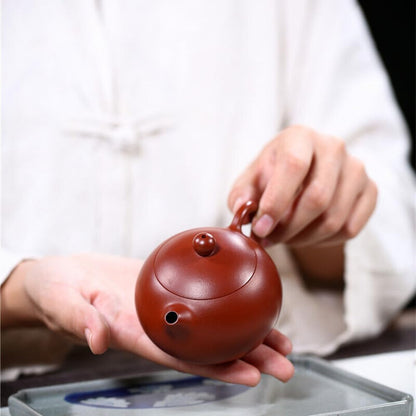 Chinese Real Yixing Zisha Tea Pot Dahongpao Clay Ball Shaped Infuser Holes Xishi