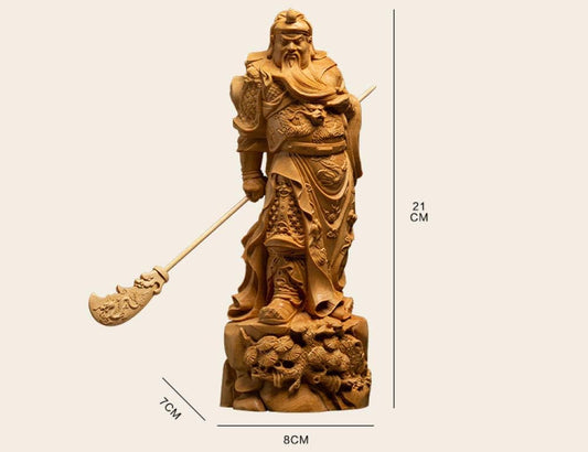 Figurin Statues for Home Decor Ornaments Statues Sculptures Dynasty Warriors Guanyu Legend Statue Guangong Wood People Sculpture Wooden Decor Craft Chinese Doll Statues for Decoration