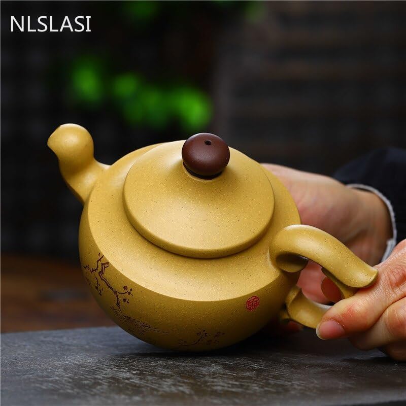 Yixing Handmade Gold Segment Clay Teapot Zisha Teapot Chinese Tea Ceremony