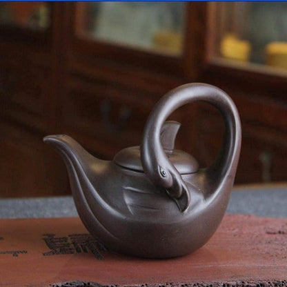 ZHSDTHJY Cast Iron Tea Potspurple Clay Teapotyixing Zisha Teapot Odd-Shaped Goose Teapot 160Cc Zisha Teapot China Oolong Hman Teapot Zisha Tea Set