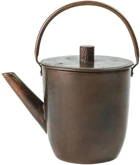 FUTWIZ Afternoon Tea Set Pure Copper Teapot Water Kettle Retro Tea Pot Water Boiler Outdoor Kettle Drinkware Tableware 1L Tea Set for Adults