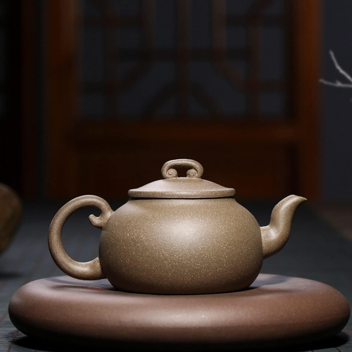 Chinese Yixing Zisha Clay Teapot Handmade Ruyi Tea Pot Gray Spherical Filter for Loose Tea