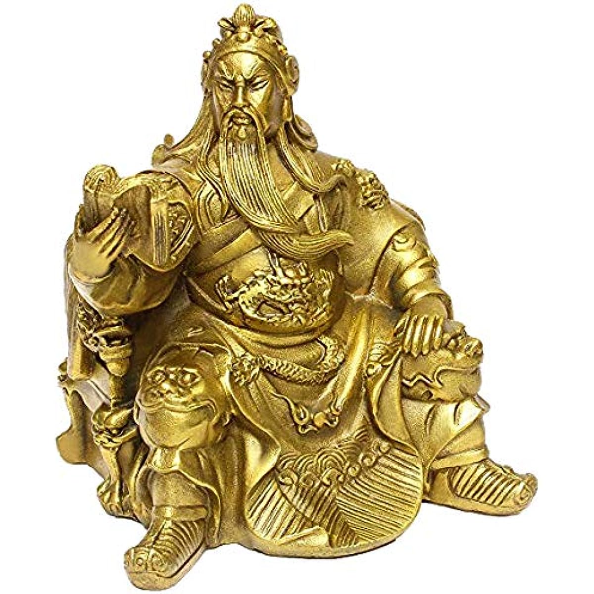 OHAYA Reading Hero GUAN YUNCHANG/GUAN YU/GUAN GONG Statue Chinese Handmade Brass Fengshui Fortune