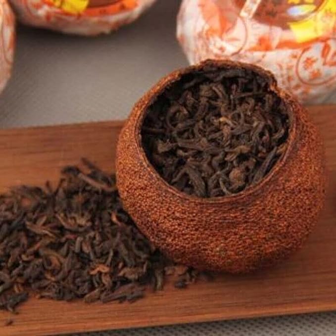 PEI YU Xinhui Aged Chenpi Ripe Puer Tea 312 Orange Skin Puerh Pu'er Loose Tea (500g)
