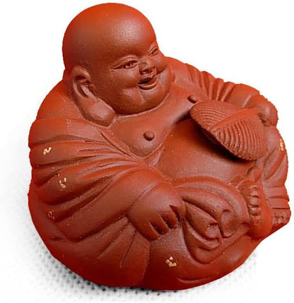 YXHUPOT Smiling Buddha Zisha Decoration Kungfu Tea Tray Health Prosperity Good Luck