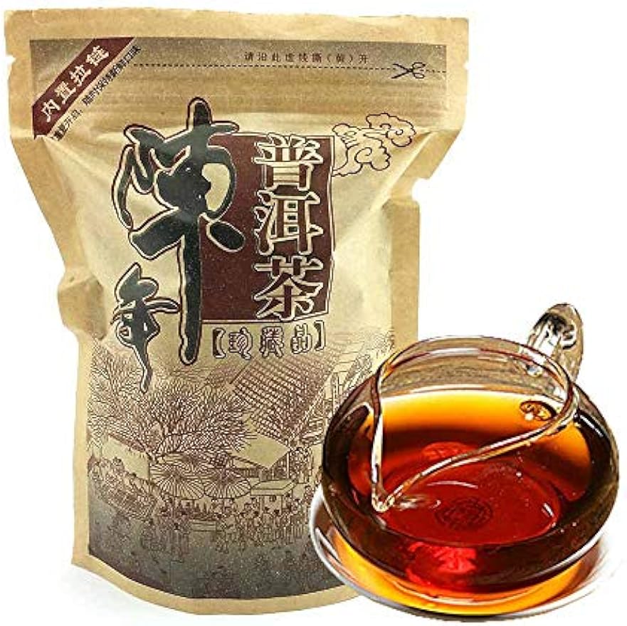 FullChea - 2003 Ripe Pu-erh Aged Black Tea - Pu Erh Tea Loose Leaf - Supreme Pu Erh From Yunnan - Helps Digestion (8.8oz / 250g)