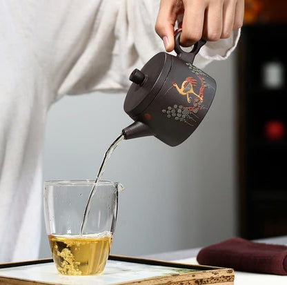 Tea Pot Teapot Tea Pots 7.7oz/0.23L Teapot Black Clay Teapot Purple Clay Teapot Zisha Pot Home Tea Kettle Tea Pots For Loose Tea