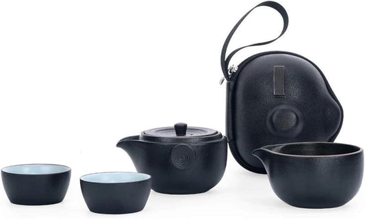 Afternoon Tea Set Black Crockery Ceramic Teapot Teacups A Tea Sets Portable Travel Tea Sets With Travel Bag Tea Set For Adults