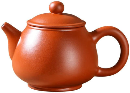 Handmake Zisha Mini Teapot, (4oz) Chinese Ceramic Kung Fu Small Teapot, Purple Clay Loose Leaf Tea Maker Set (red)