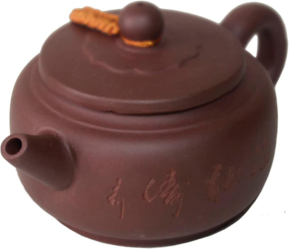 Zisha Teapot Chinese Yixing Clay Pot Ceramics Purple Sand Pot Kungfu Kettle Filter Loose Tea (8oz)