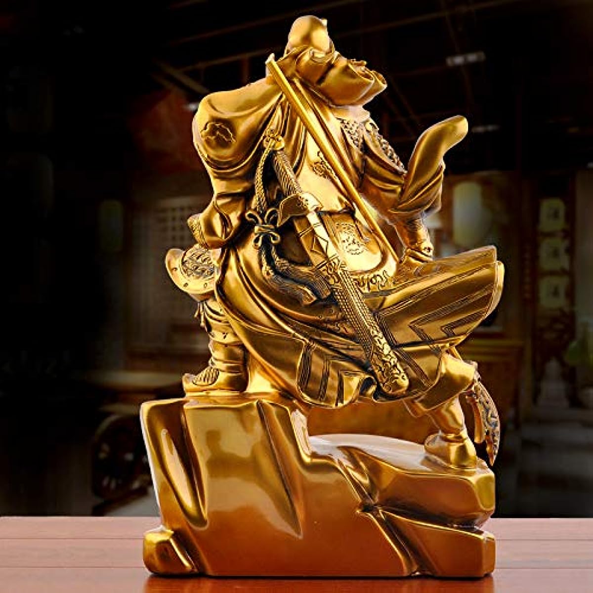 Lemail wig Gilt Copper Guan Public Guan Yu God of Wealth Guan Erye Living Room Home Decoration Ornaments Dedicated to Buddha statues鎏金铜关公关羽财神爷关二爷客厅家居装饰品摆件供奉佛像