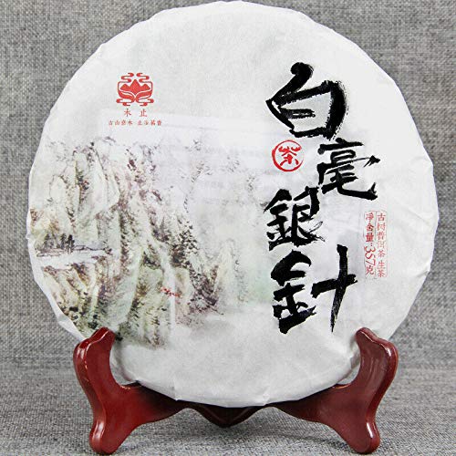 FullChea - 2018 Premium Baihao Yinzhen - Raw Pu-erh Tea Cake - Sheng Pu Erh Tea Loose Leaf - Moonlight White Tea Cake - Tea for Health Care - 12.59oz / 357g