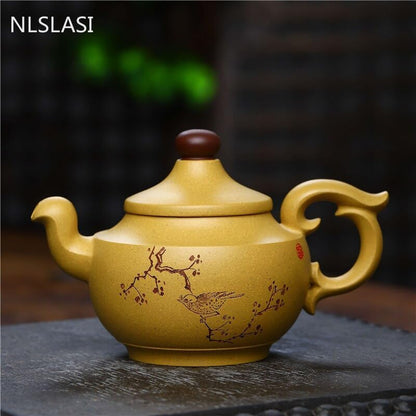 Yixing Handmade Gold Segment Clay Teapot Zisha Teapot Chinese Tea Ceremony