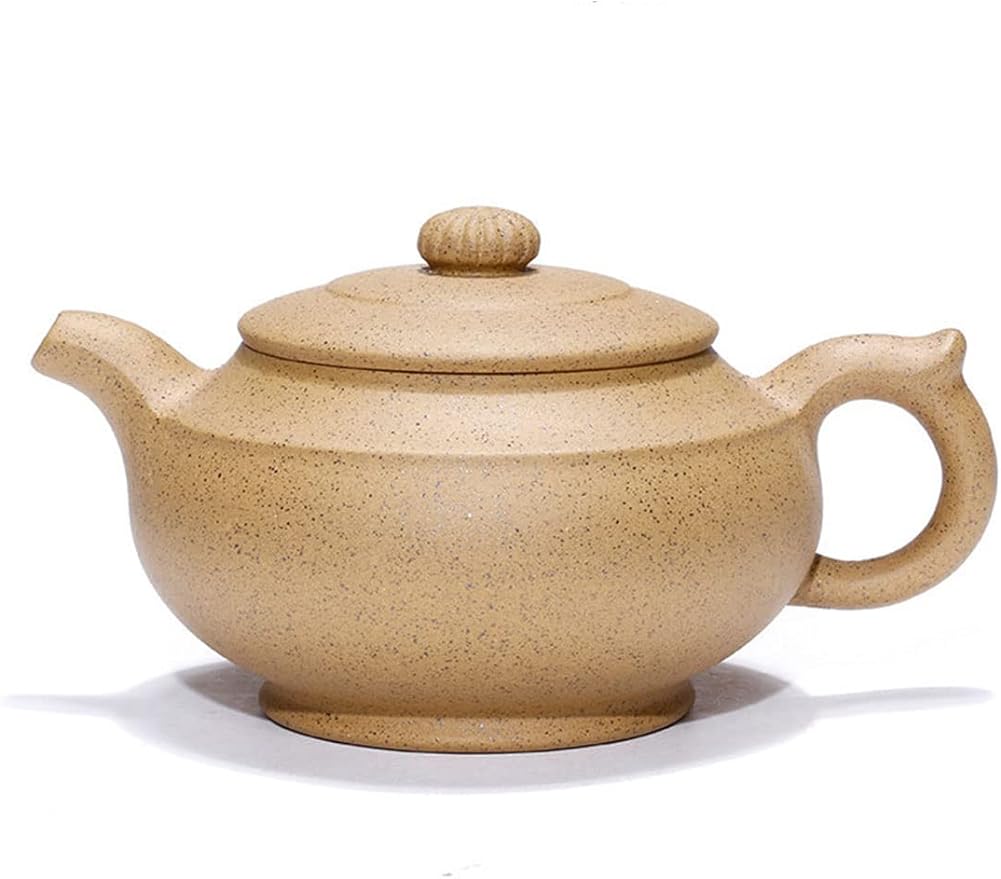 jutaeer zisha teapot Handmade clay 11oz 300ml Chinese Pots Yellow Genuine Infuser For Han bian style zhima pot traditional craft tea drinking culture, 2.63.36inch