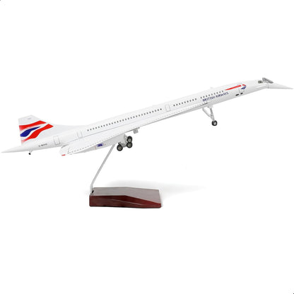 1/125 Scale Concorde Airplane Model Prebuilt Diecast Aircraft Miniature Kit Airplane for Air France Metal Model for Adults Collection or Gift