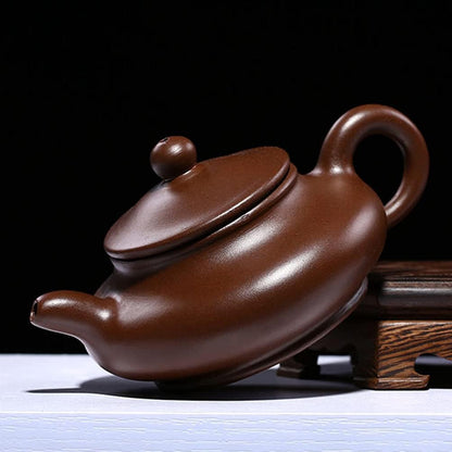 HEMOTON Portable Stove Portable Tea Kettle Chinese Zisha Teapot Handmade Purple Clay Mud Water Tea Sand Pot Kettle Tea Cup for Kungfu Loose Leaf Tea Brown Ceramic Teapot Japanese Tea Set