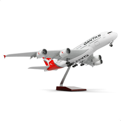 A380 Qatar 1/160 Large Scale Airplane Model - 18 inches Airbus A380 Die-cast Airplane with Stand for Aviation Enthusiasts Gifts or Decorations