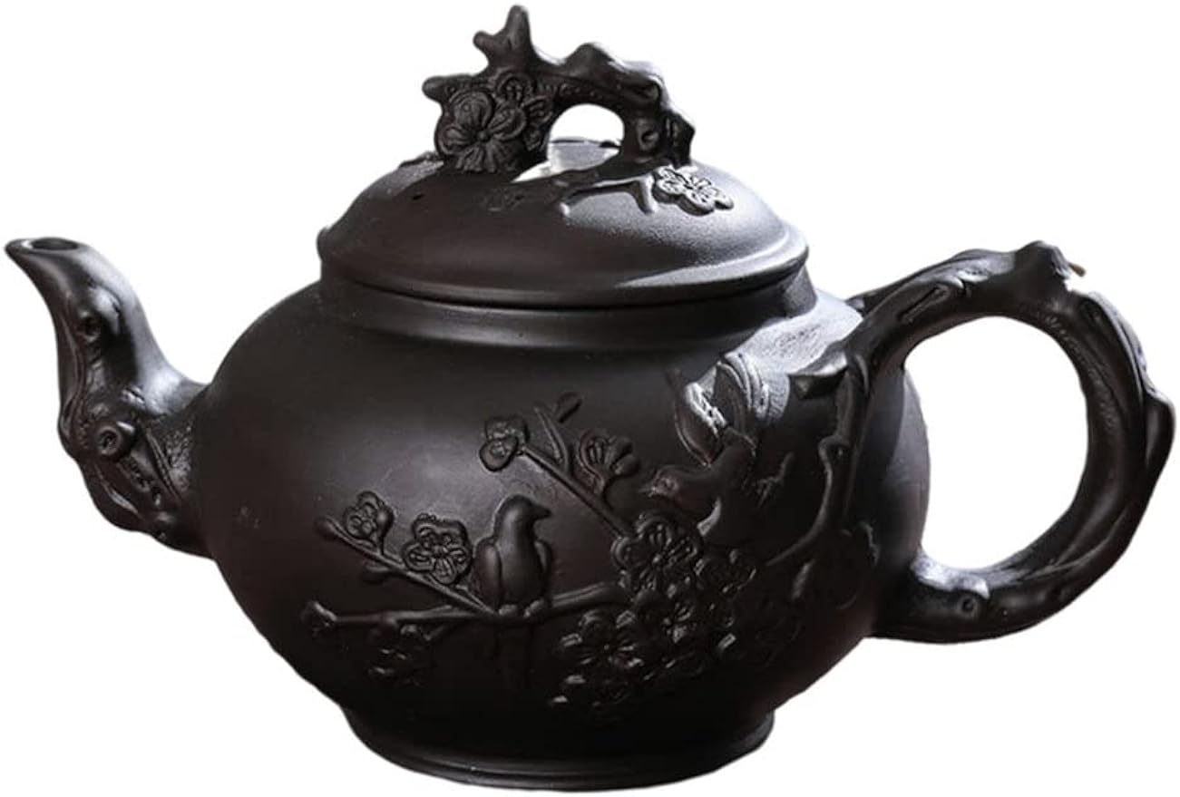 Cabilock Chinese Tea Set Chinese Tradition Purple Clay Teapot Retro Kung Fu Tea Kettle Handmade Teapot Large Capacity Zisha Tea Maker for Tea Ware Accessory Dark Brown Stovetop Kettle