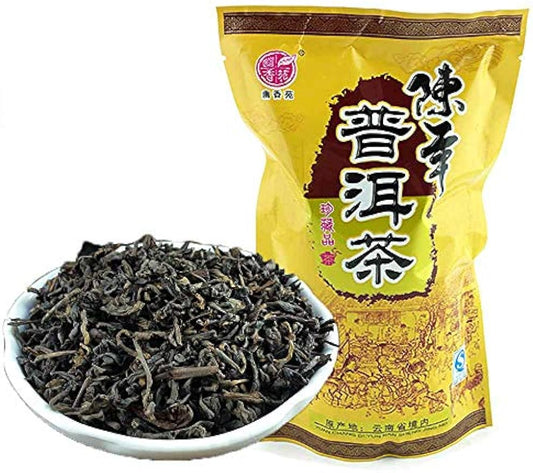 FullChea - 2006 Shu Puerh Tea - Pu Erh Tea Loose Leaf - Aged Ripe Pu-erh Tea from Yunnan - Calming Tea (8.8oz / 250g)