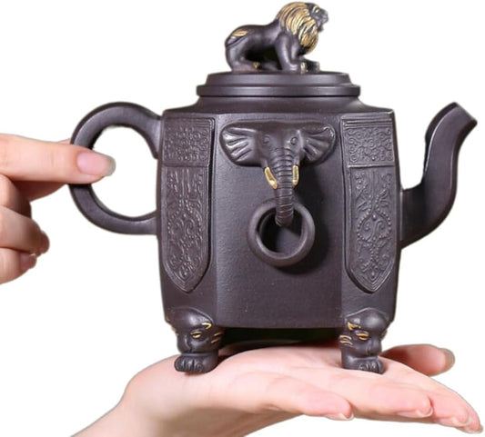 400ml Yixing Zisha Teapot Handmade Original Black Mud Teapot Chinese Style Tea Ceremony Personalized Gift