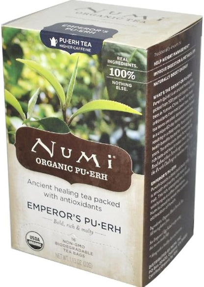 Numi 10350 Organic Teas And Teasans, 0.125Oz, Emperor's Puerh, 16/Box