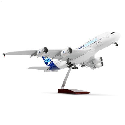 A380 Qatar 1/160 Large Scale Airplane Model - 18 inches Airbus A380 Die-cast Airplane with Stand for Aviation Enthusiasts Gifts or Decorations