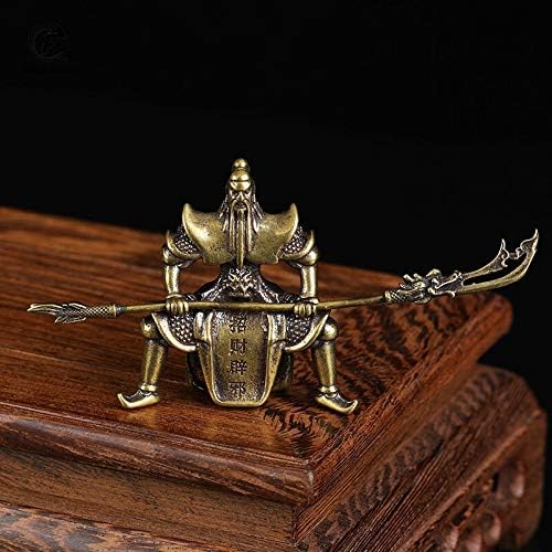 zxb-shop Guan Gong Statue Brass Chinese God of Wealth Riding Horse Guan Gong Statue Home Decoration Accessories Copper Office Desk Decor Buddha Ornaments Chinese Feng Shui Guan Yu Statue