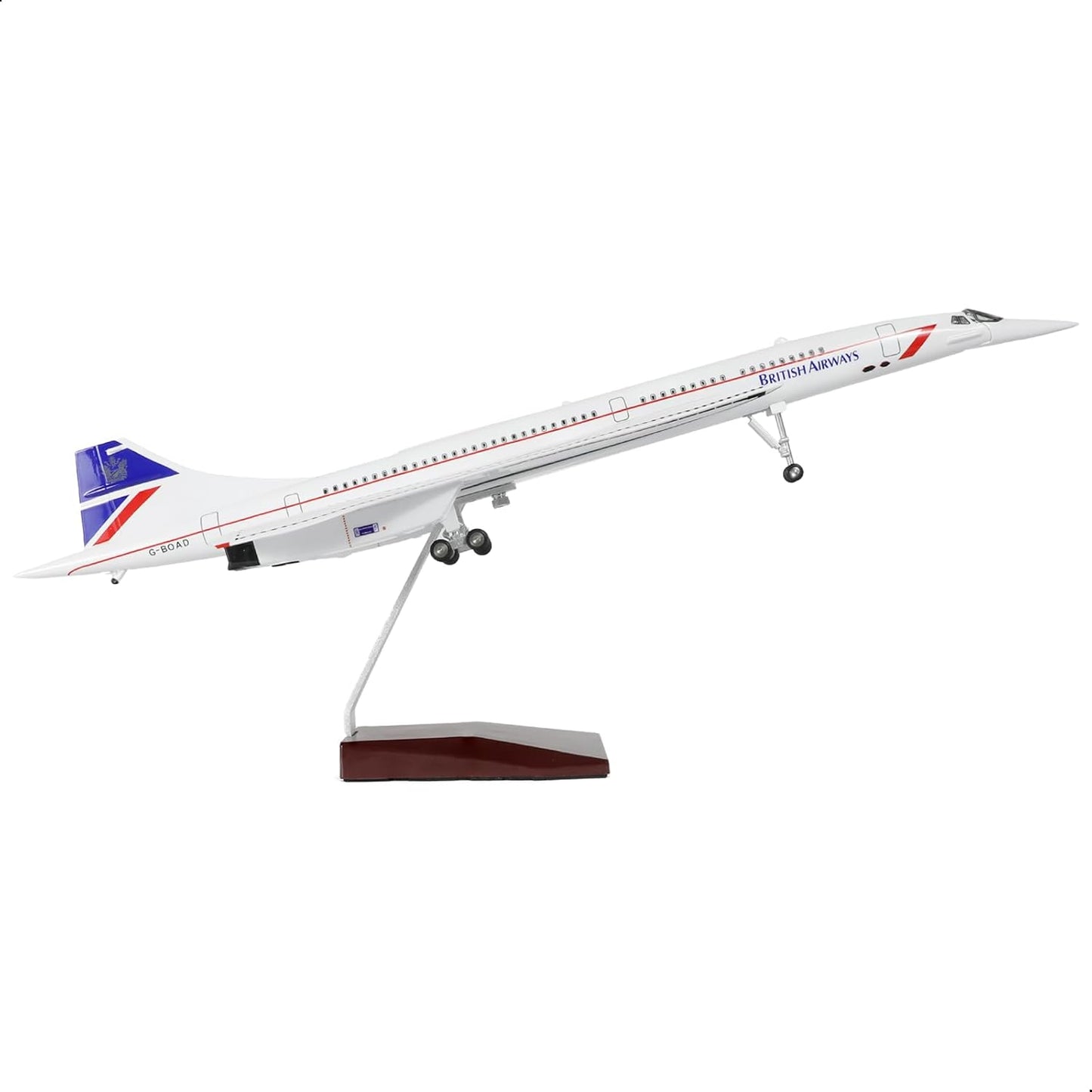 1/125 Scale Concorde Airplane Model Prebuilt Diecast Aircraft Miniature Kit Airplane for Air France Metal Model for Adults Collection or Gift