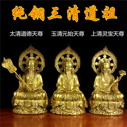 52CM A set 3PCS Taoist priest Taoism temple Hall SAN QING ZUSHI Buddha Gods statue Bronze Buddha statue of taishanglaojun
