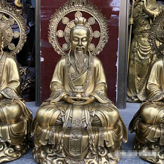 52CM A set 3PCS Taoist priest Taoism temple Hall SAN QING ZUSHI Buddha Gods statue Bronze Buddha statue of taishanglaojun