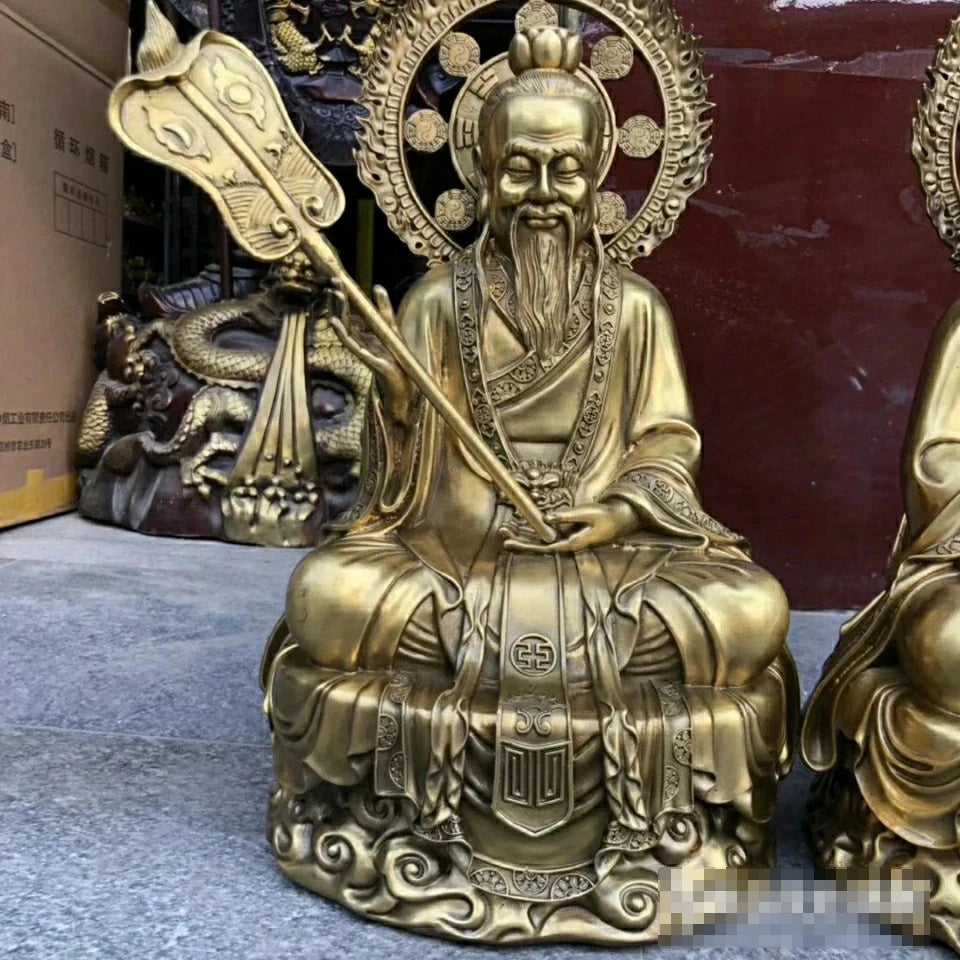 52CM A set 3PCS Taoist priest Taoism temple Hall SAN QING ZUSHI Buddha Gods statue Bronze Buddha statue of taishanglaojun