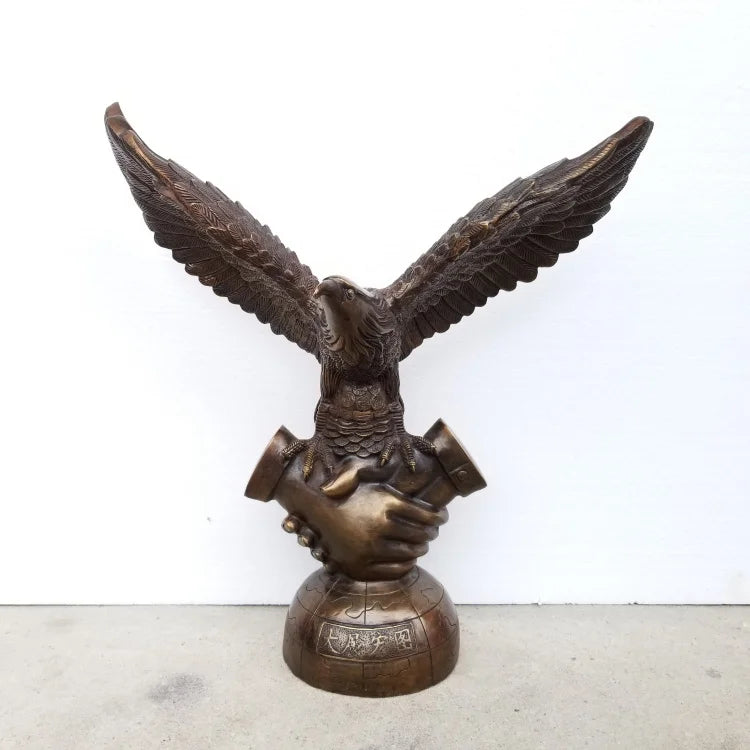 52CM large Huge HOME OFFICE Porch lobby efficacious Mascot thriving business copper Auspicious Arabia Eagle FENG SHUI statue