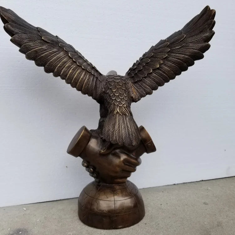 52CM large Huge HOME OFFICE Porch lobby efficacious Mascot thriving business copper Auspicious Arabia Eagle FENG SHUI statue
