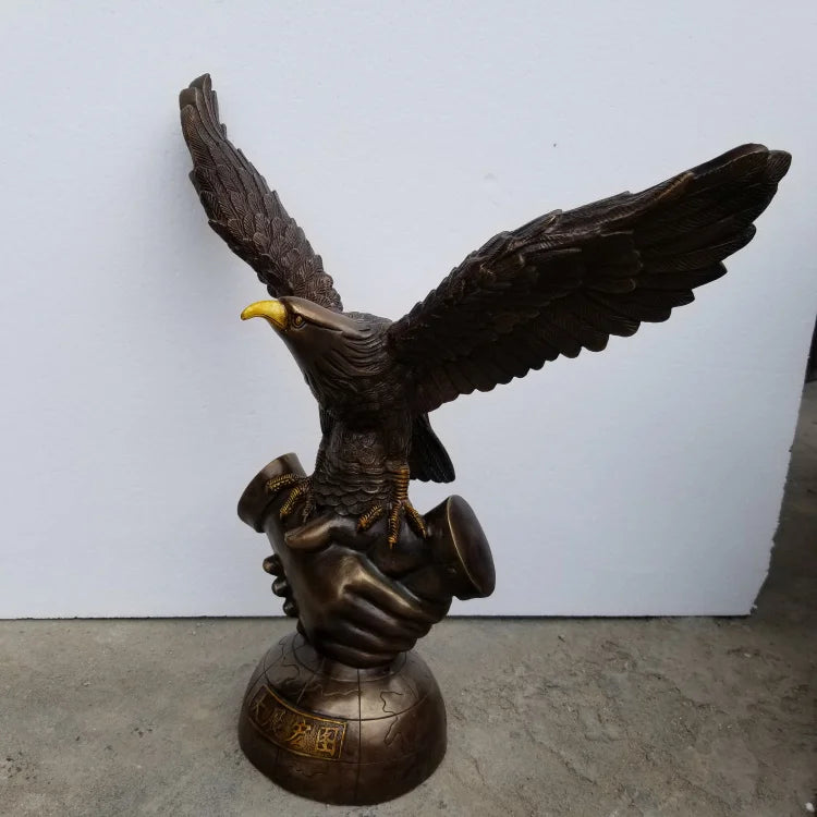 52CM large Huge HOME OFFICE Porch lobby efficacious Mascot thriving business copper Auspicious Arabia Eagle FENG SHUI statue