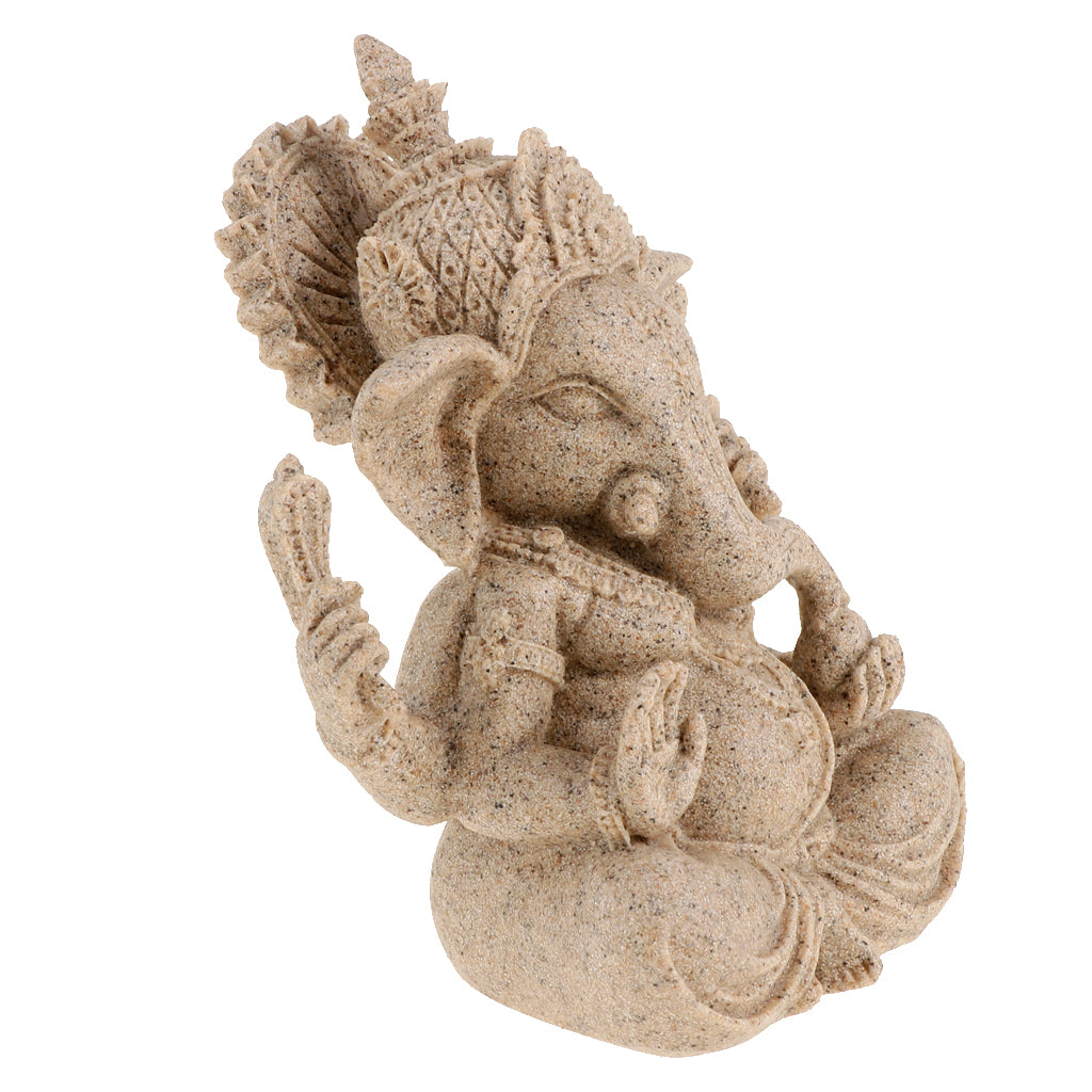 Sandstone Elephant Ganesha Buddha Statue Sculpture Figure Decoration Figure