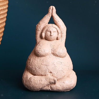 Modern Yoga Decor Resin Fat Woman Sculpture Statue Ornament Decoration