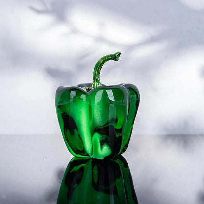 Chili Cherry Crystal Fruit Statue Sculpture Art Decor Ornament