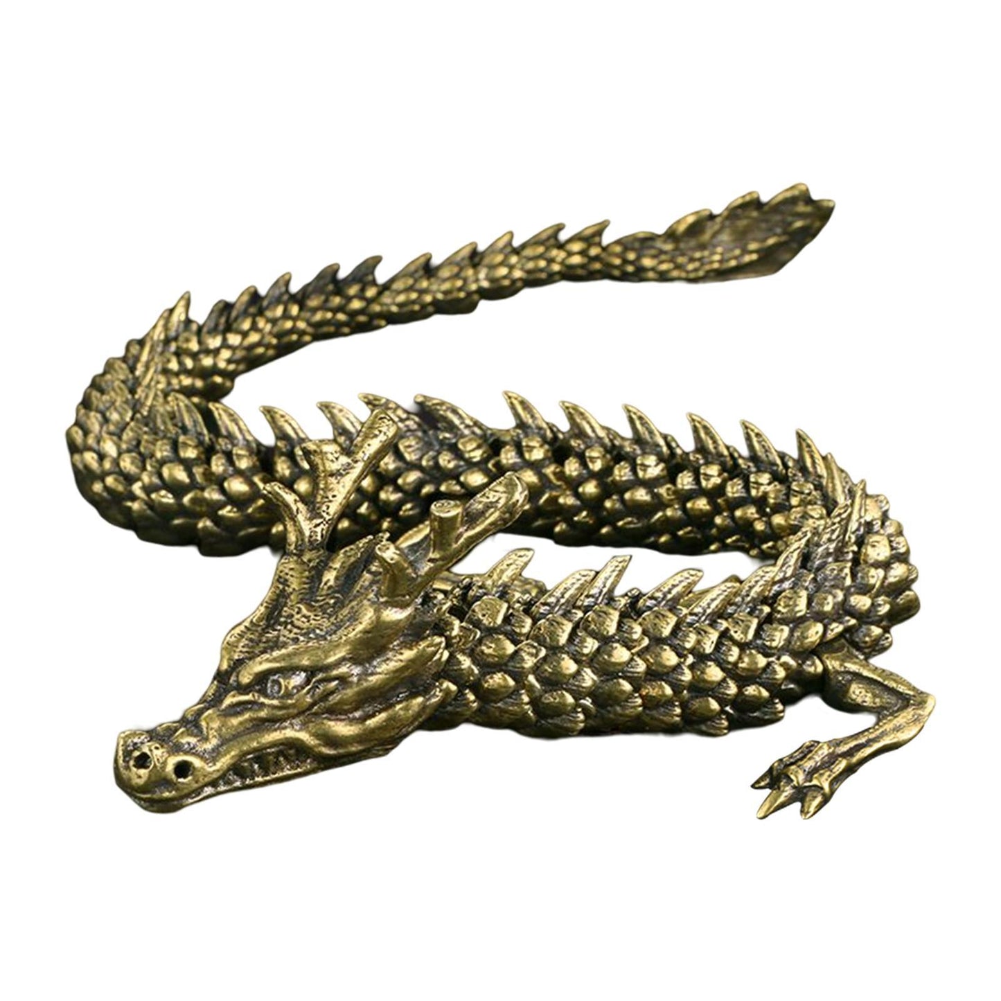 Brass Snake/Dragon Statue Collectible Gifts Decoration Figurine for Bookcase