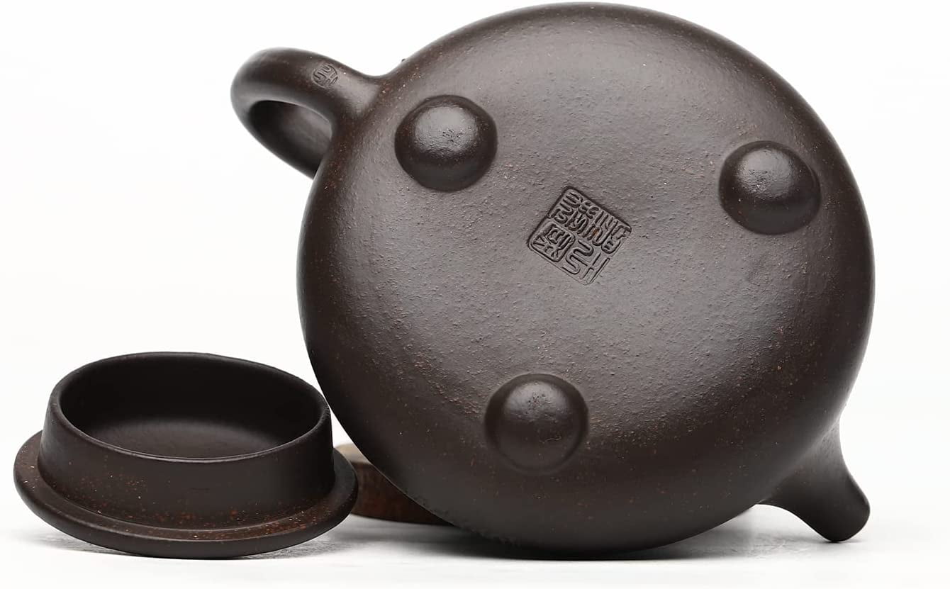 Zisha Tea Pot Set - Lotus Shipiao 7.4 Oz,Chinese Genuine Yixing Clay Handmade Teapot with 2 Cups,Brew Kung Fu Loose Leaf Tea