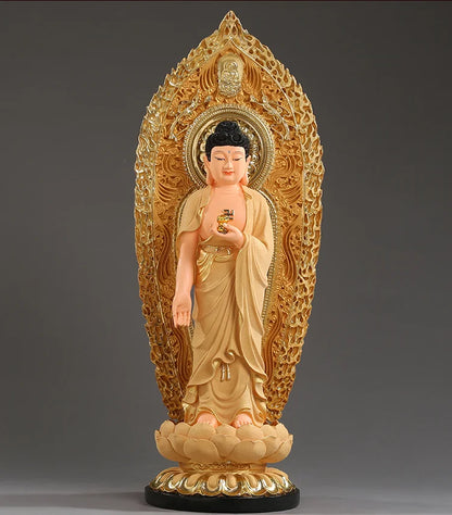 54CM large Southeast Asia Efficacious protection worship Buddha Amitabha Sakyamuni  HOME Store FENG SHUI gilding statue