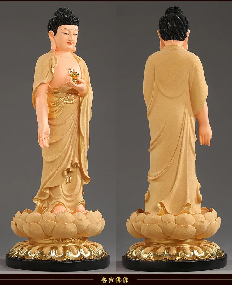 54CM large Southeast Asia Efficacious protection worship Buddha Amitabha Sakyamuni  HOME Store FENG SHUI gilding statue