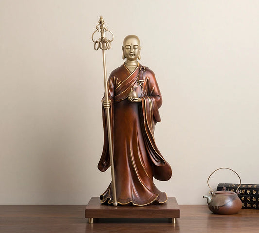 54cm Large Limited Edition TOP Collection Asia HOME family bless Decorative Dizang ksitigarbha bodhisattva Buddha brass statue