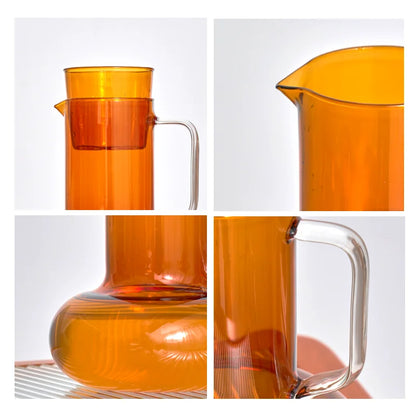 54oz Water Pitcher Glass Pitcher Tea Kettle Large Pitcher Glass Teapot Water Carafe Cold Juice Iced Water Jug for Boiling Water