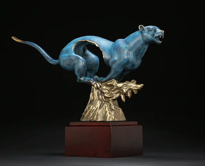 55CM LARGE - HOME OFFICE Shop lobby ART TOP COOL efficacious Mascot thriving business lightning Leopard Cheetah FENG SHUI statue
